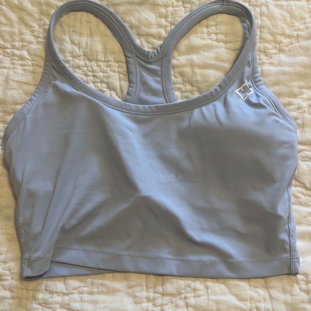 Gainz Box Racer Back Women’s Medium Gray Sports Bra w/ inserts - never worn